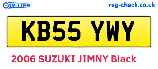 KB55YWY are the vehicle registration plates.