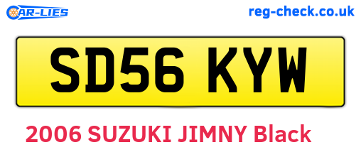 SD56KYW are the vehicle registration plates.