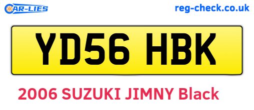 YD56HBK are the vehicle registration plates.