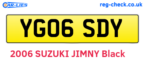 YG06SDY are the vehicle registration plates.