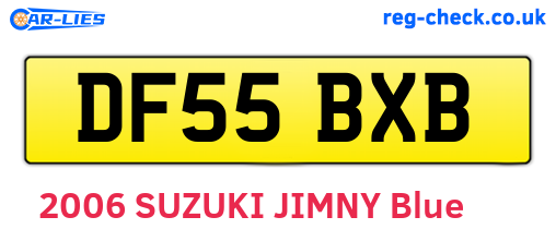 DF55BXB are the vehicle registration plates.