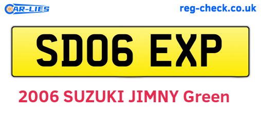 SD06EXP are the vehicle registration plates.
