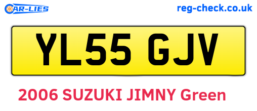 YL55GJV are the vehicle registration plates.
