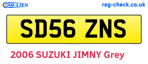 SD56ZNS are the vehicle registration plates.