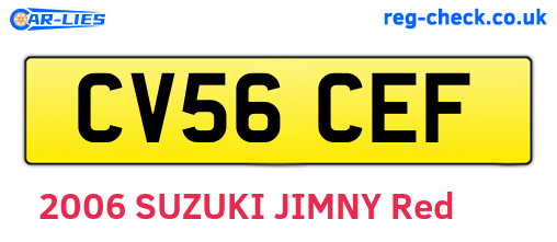 CV56CEF are the vehicle registration plates.