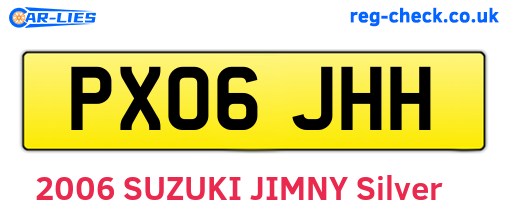 PX06JHH are the vehicle registration plates.