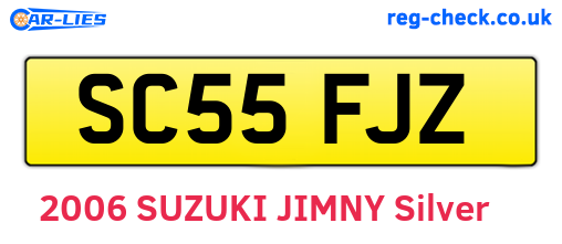 SC55FJZ are the vehicle registration plates.