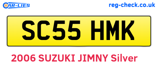 SC55HMK are the vehicle registration plates.