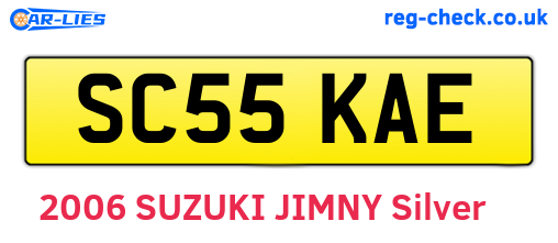 SC55KAE are the vehicle registration plates.