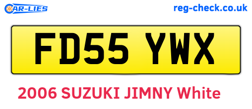 FD55YWX are the vehicle registration plates.