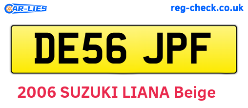 DE56JPF are the vehicle registration plates.