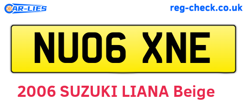 NU06XNE are the vehicle registration plates.