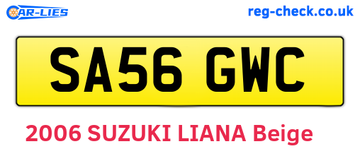 SA56GWC are the vehicle registration plates.