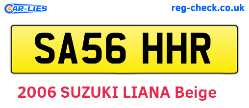 SA56HHR are the vehicle registration plates.