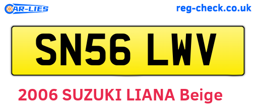 SN56LWV are the vehicle registration plates.