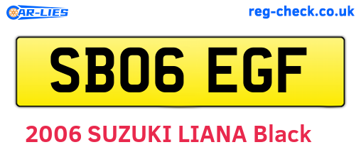 SB06EGF are the vehicle registration plates.