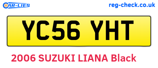YC56YHT are the vehicle registration plates.