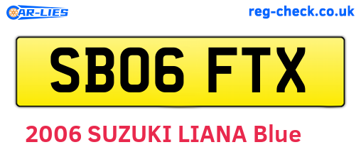 SB06FTX are the vehicle registration plates.