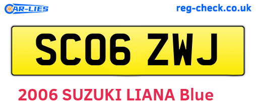 SC06ZWJ are the vehicle registration plates.