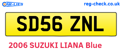 SD56ZNL are the vehicle registration plates.