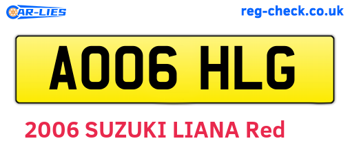 AO06HLG are the vehicle registration plates.