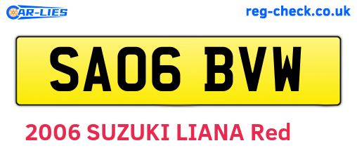 SA06BVW are the vehicle registration plates.