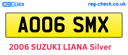AO06SMX are the vehicle registration plates.