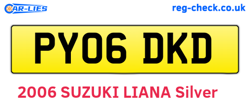 PY06DKD are the vehicle registration plates.