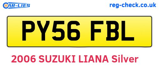 PY56FBL are the vehicle registration plates.