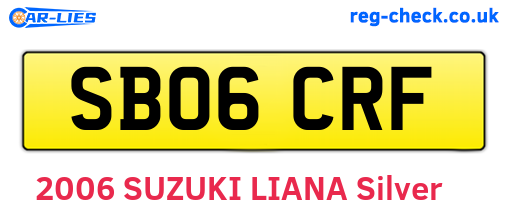 SB06CRF are the vehicle registration plates.