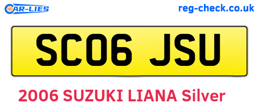 SC06JSU are the vehicle registration plates.