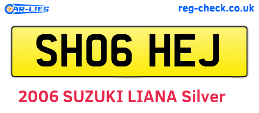 SH06HEJ are the vehicle registration plates.