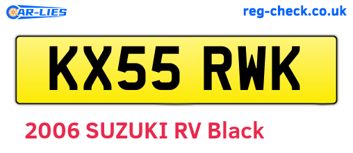 KX55RWK are the vehicle registration plates.
