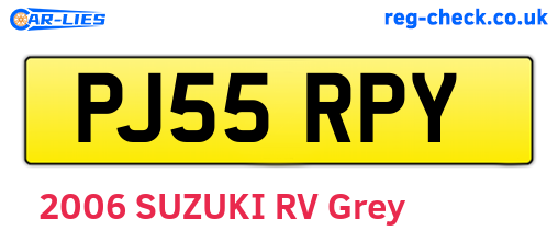 PJ55RPY are the vehicle registration plates.