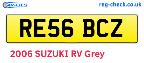RE56BCZ are the vehicle registration plates.