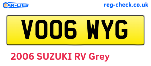 VO06WYG are the vehicle registration plates.