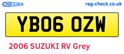 YB06OZW are the vehicle registration plates.