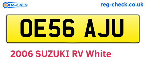 OE56AJU are the vehicle registration plates.