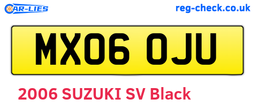 MX06OJU are the vehicle registration plates.