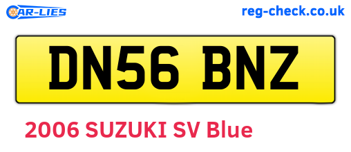 DN56BNZ are the vehicle registration plates.