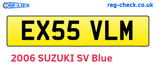 EX55VLM are the vehicle registration plates.
