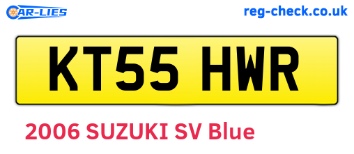 KT55HWR are the vehicle registration plates.