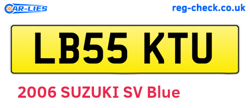 LB55KTU are the vehicle registration plates.