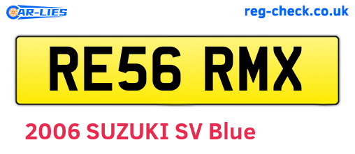 RE56RMX are the vehicle registration plates.