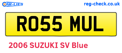 RO55MUL are the vehicle registration plates.