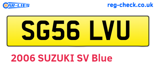 SG56LVU are the vehicle registration plates.