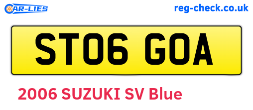 ST06GOA are the vehicle registration plates.