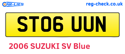 ST06UUN are the vehicle registration plates.