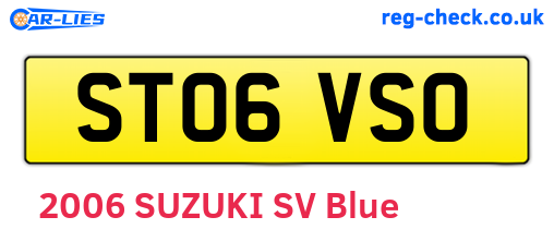 ST06VSO are the vehicle registration plates.