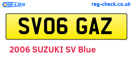 SV06GAZ are the vehicle registration plates.